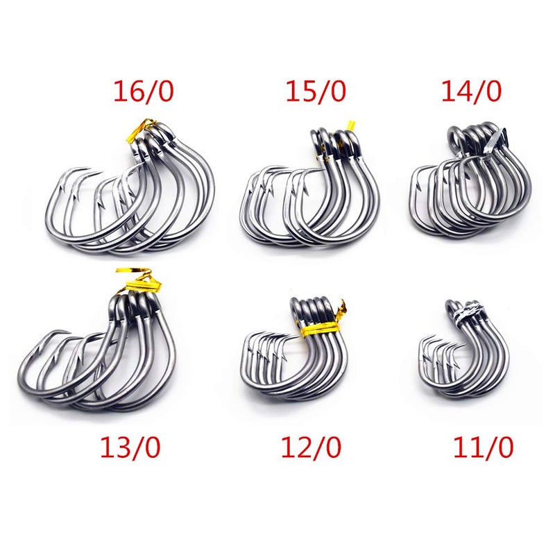 SENYUBBY 11/0-16/0 Big Game White Forged Offset Circle Hooks Shark & Swordfish (Pack of 10) - Image 4